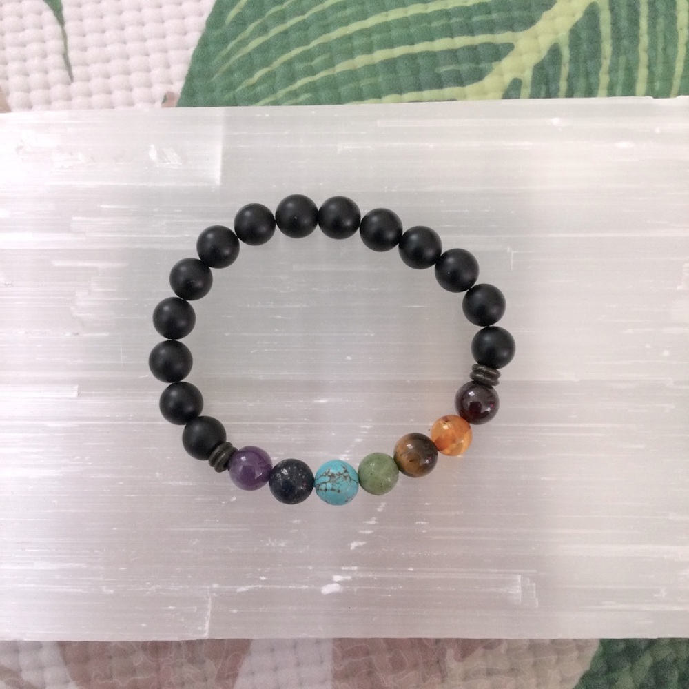 7 Chakras bracelet with various gemstones